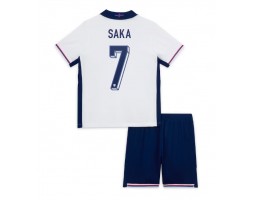 England Bukayo Saka #7 Hjemmebanesæt Børn EM 2024 Kort ærmer (+ korte bukser)